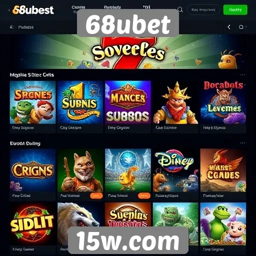 Diversidade de jogos disponíveis na plataforma 68ubet